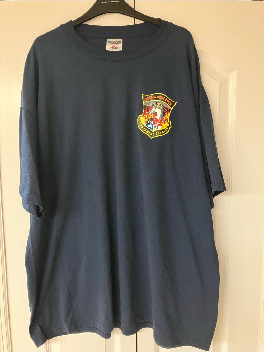 Philadelphia Fire Department Northwest Cavalry Jerzees Blue Shirt Mens Size 2XL